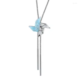 Pendant Necklaces Rotating Windmill Collarbone Chain Temperament Adjustable Waist