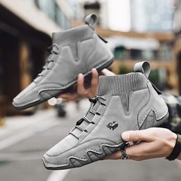 Boots Men's Sneakers Fashion Ankle Socks Comfortable Vulcanized Shoes Oversized Couple Work Zapatos Hombre