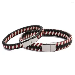 Strand 19/20 Cm Stainless Steel Bracelet PU Leather Rope For Men Women Classic Style Bangle Couple Charm Jewelry Gifts