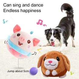 Dog Toy Ball Pet Electronic Pet Bouncing Jump Balls Talking Interactive Dog Plush Doll Toys Gift For Pets USB Rechargeable 240113