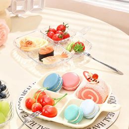 Plates Fruit Vegetable Box Grade Bpa Free Refrigerator Storage Dessert Plate With Handle Four Compartment For Organising