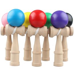 1 Piece Professional Wooden Pure Color Skillful Kendama PU Paint Jumbo Kendama Outdoors Juggle Game Ball Toys for Gifts 240112