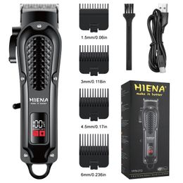 HIENA Professional Hair Trimmer For Men Barber Rechargeable Clipper Cordless Cutting Machine Beard 212 240112