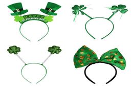 Irish St Patricks Day Headband Green Leprechaun hairband Shamrock Buckle Fancy Dress Carnival Christmas accessories party top hats9532752