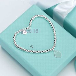 Bangle Bracelet Heart Bracelet 925 Sterling Silver Blue Enamel Love t Ball Chain Pink Pendant Day Gift Z8SF Z8SF