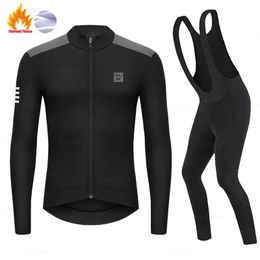 2024est Ruadax Winter Thermal Fleece Cycling Set Mens Bicycle Clothing Top Jersey Sport Bike MTB Riding Warm Jackets 240112