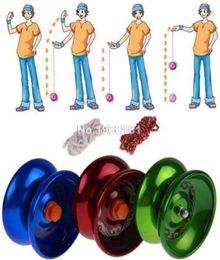 Mix Whole 6 Pcs Alloy Kids Toys Metal Bearing String Trick Diabolo YoYo Ball Funny Yoyo1927870