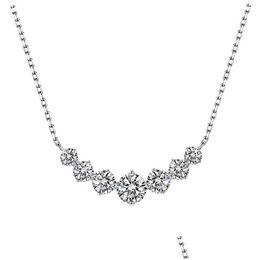 Moissanite Pendant S925 Sier Clavicle Chain Womens Necklace Engagement Anniversary Gift Drop Delivery Dhyvf