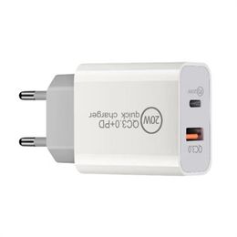 Quick Charge 3.0 USB C Fast Chargers PD 20W Power 3USB 3A PD Home Wall Charging Type C Adapter for IPhone 13 Pro Max 14 15Plus 12 11 Samsung Power Adapter Cell Phone Chargers