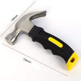 Multifunctional Mini Ramrod Hammer High Carbon Steel Material Head Woodworking Decorative Tools Home Clad Plastic Handle Small 240112