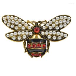 Brooches CINDY XIANG 2 Colours Choose Rhinestone And Pearl Bee For Women Vintage Jewellery Fashion Insect Pin High Quality