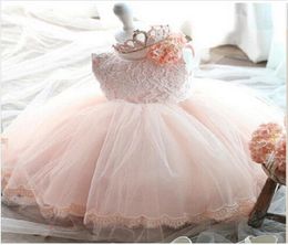 Vintage Lace Baby Girl Wedding Pageant Dress Infant Princess Little Girls 1 Year Birthday Party Dress Newborn Christening Gowns LJ6788486