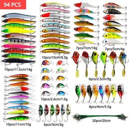 Mix Fishing Lure Tackle Set Minnow Hard Bait Wobblers Artificial Bionic Crankbait Pencil Kit 240113