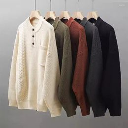 Men's Sweaters Vintage Autumn Winter Men O-Neck Sweater Knitting Pullovers Rollneck Knitted Warm Jumper Slim Fit Casual Hoodies
