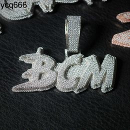 Men Fashion Custom Silver 10k 14k 18k Gold Hip Hop Iced out Gra Certificate D Colour Vvs Moissanite Letter Pendant Necklace
