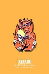 Japanese anime cartoon brooch animation ninetailed fox cute metal enamel badge pin anime accessories2204801