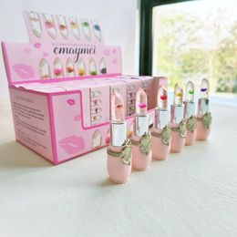 Wholesale 24 PCS Lip Balm Set Flowers Jelly Colour Changing Lipsticks Long Lasting Moisturising Warm Pink Lipstick 240113