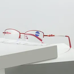 Sunglasses Metal Half-Rim Frame Round Lens Blue Light Blocking Good Quality Presbyopia Fashion Male Female Unisex FDA Reading Glasses