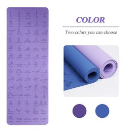 TPE Yoga Mat 183cm61cm Antiskid Sports Fitness For Exercise And Pilates Gymnastics Equipment 240113