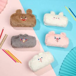 Large Capacity Pencil Case Cute Plush Stationery Bag School Supplies With Zipper Storage For Girl Student