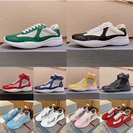 aaa+Top OG Casual Designer Shoes Americas Cup Soft Rubber Fabric Sneaker Mens Black White Panda Patent Leather Trainers Low Tops Mesh America For Men Sports Sneakers