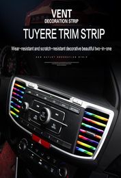 10PCS Air Conditioner Outlet Vent Trim Grille Strip Car Decoration Stickers Decals Strip Car Accessories5399026
