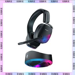 Headphones Roccat SYN Wireless Bluetooth Headset 3D Auido Hybrid Anc Dynamic AIMO RGB FPS Pc Gamer Gaming Earphone HiRes Gaming Headphones