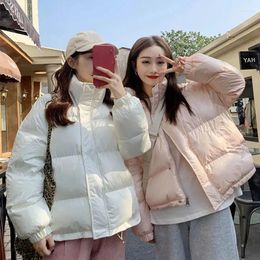 Women's Trench Coats Lucyever Winter Down Cotton Padded Coat Women Korean Fashion Stand Collar Short Parkas Female Thicken Warm Puffer Bread