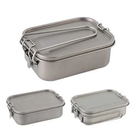 800ml1200ml Healthy Alloy Portable Bento Dinner Box LeakProof Lunch Rectangle Food Storage Containers 240124