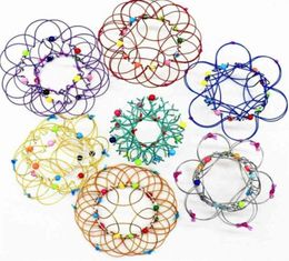 Multiple Changes Mandala Flower Basket Magic Flow Ring Toys Handmade Coloured Iron Loops Wire Stress Reliever Relief Finger Fun Game H33MDRX2440838