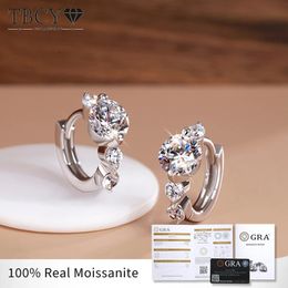 TBCYD 5mm D Colour Hoop Earrings For Women With GRA S925 Sterling Silver Ear Clasps Buckle Original Fine Jewerly 240112