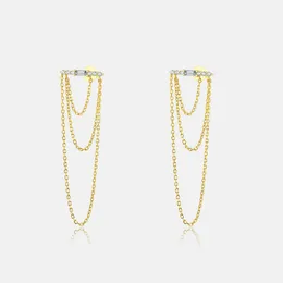 Dangle Earrings VEWANT Women 925 Sterling Silver Chain Drop Earring Clear CZ Luxury Square Lont Fine Jewelry 2024 Jewels