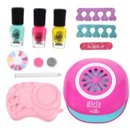 Nail Art Kits Set Toy Polish For Girls Kit Children Dryer Kids Makeup Gift DIY Plastic Manicure