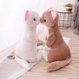 1pc 50cm Sweet Simulation Ferret Plush Toy Soft Stuffed Cartoon Animal Mustela Putorius Furo Dolls Bedroom Home Decor Gift 240113