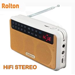 Radio Rolton E500 Stereo Bluetooth Speaker Fm Radio Portable Speaker Radio Mp3 Play Sound Recording Hand Free for Phone and Flashlight