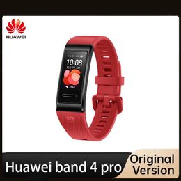 Wristbands Original Huawei Band 4 Pro GPS Smart Band Metal Frame Colour Touchscreen Blood oxygen Swim Heart Rate Sensor Sleep Bracelet