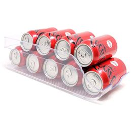 Storage Holders Racks Krown-Plastic Cans Holder Fridge Organiser Drink Dispenser Stand Soda Tin Kitchen Refrigerator Food Pantry H Dhxpb