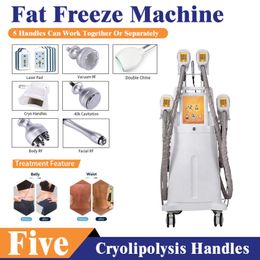 Machine Professional 5 Handles Cryolipolysis Freeze Lipolaser Cavitation RF Fat Freezing Cryo Shape Body Sculpting Slimming 012