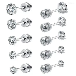 Stud Earrings ZCLCDSEL 1 Pcs Classic Stainless Stee CZ Zircon For Women Steel Ear Piercing Jewellery Men Boys Gifts