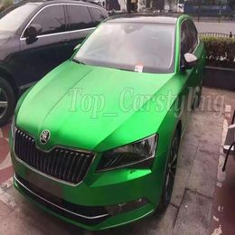 Matte Metallic Green Vinyl car wrap film For Car Vehicle styling With Air Release matt chrome Green Car sticker Foil size 152x20m6725242