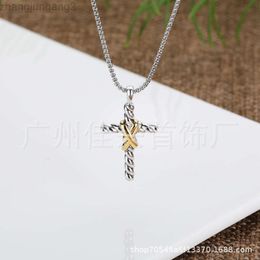 Designer David Yuman Jewellery Bracelet Dy Cross Necklace Popular Double x Button Line Pendant New David 2024