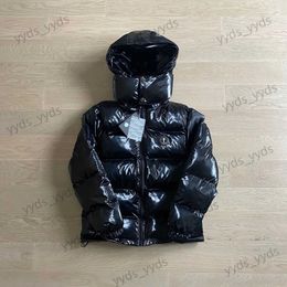 Erkekler Down Parkas El Yapımı Tuzak Tarı İlham Ceket Tuzağı Str Siyah Parlak Pamuklu Çıkarılabilir Şapka American Vintage Çok Yönlü Ceket Ceket T240112