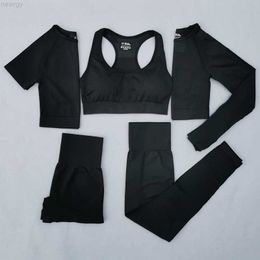 Vital Women Seamless Yoga Set Workout Sport Wear Gym Clothing Short/Long Sleeve Crop Top High Waist Leggings Sports Suit Y1225