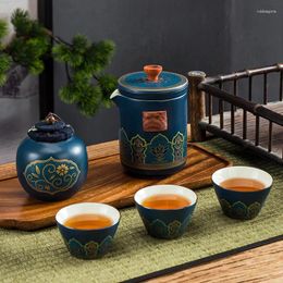 Teaware Sets Chinese Style Portable Ceramic Tea Set One Pot And Three Cups Travel Make A Teapot With You Teacup Gift