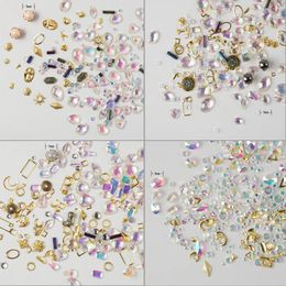 Nail Art Decorations Mixed Charms 3d Metal Gold Ab Stones Glass Glitter Press On Nails Gems Shell Jewellery Crystal Rhinestones