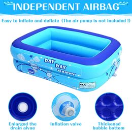 Thickening Inflatable Pool for Kids Toddlers Children Bath with Bubble Bottom Outdoor Play Summer Water Parties Swimming Pool 240112