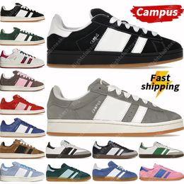 Hot Designer Shoes Campus 00s Gazelle Indoor Low Top Leather Mens Trainers Dark Green Og Cloud White Vegan Black Gum Grey Ambient Sky Men Womens Casual Sneakers