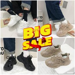 Casual shoes Womens designer shoes Chunky Sneakers Spring Autumn Breathable Lace Up Dad Shoes Round Head Wedges sneakers sport