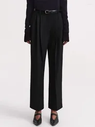 Women's Pants Suit 2024 Flared High Waist Zipper Fashion All-match Commuting Long Trousers