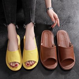 Slippers Genuine Leather For Men And Women Men's Home Soft-soled Non-slip Designer Women's Thick-soled